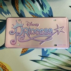 Pink Disney Princess License Plate with frame